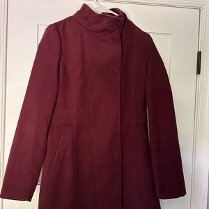 Atmosphere burgundy funnel neck coat